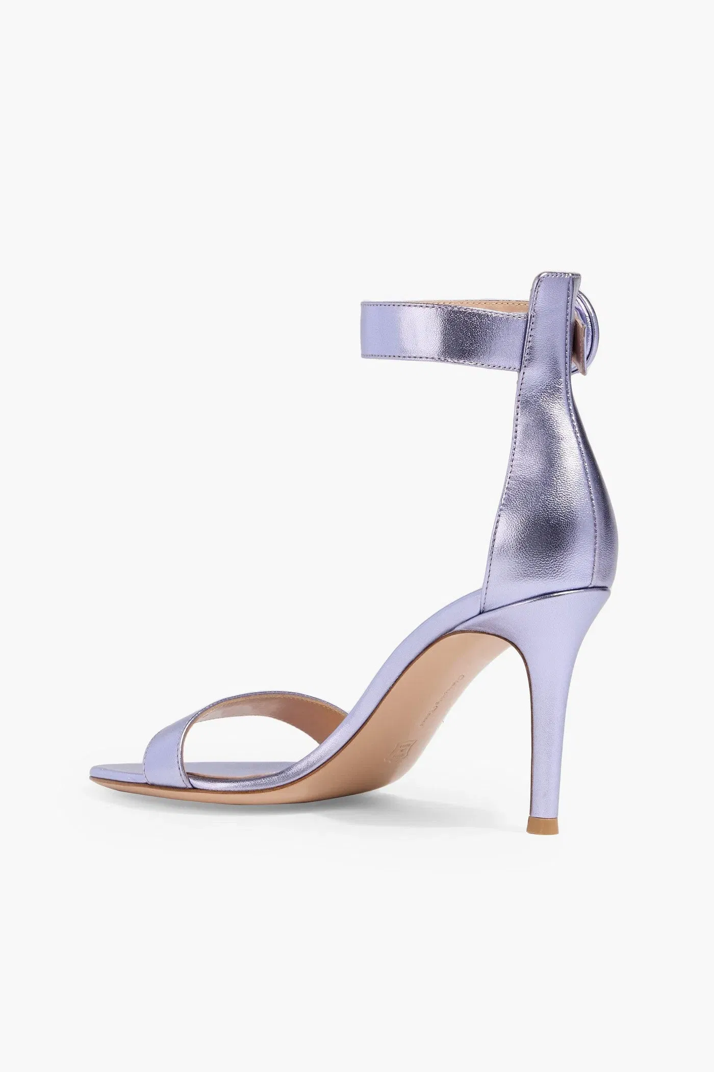 Gianvito Rossi Portofino 85 Metallic Leather Sandals Lavender Women's