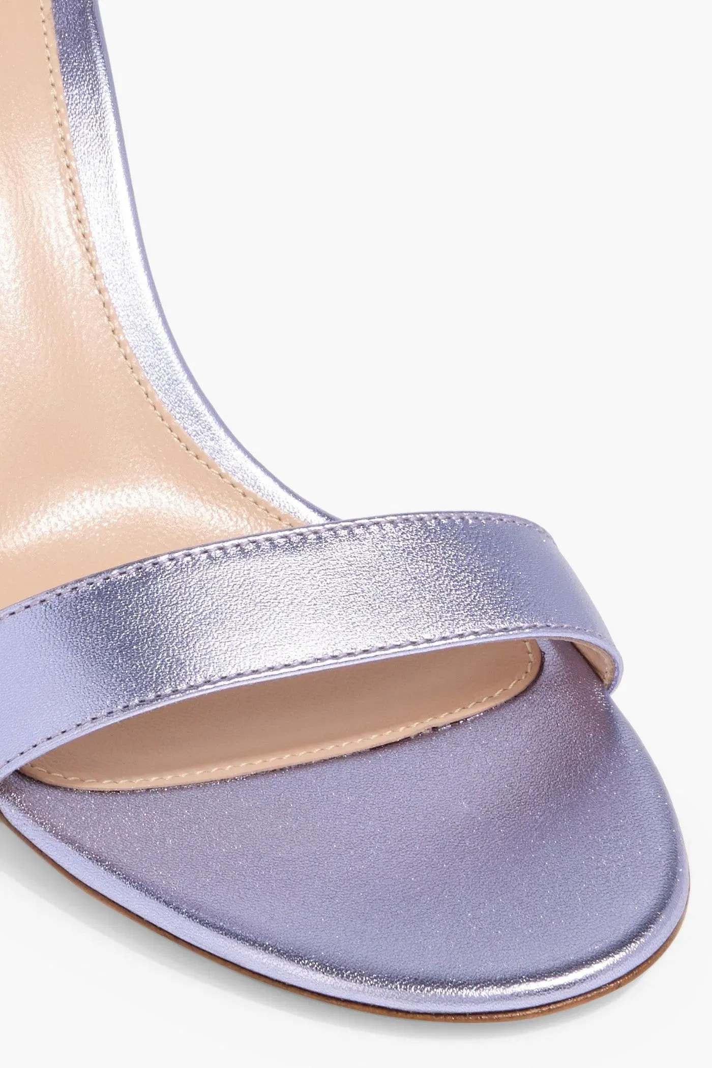 Gianvito Rossi Portofino 85 Metallic Leather Sandals Lavender Women's