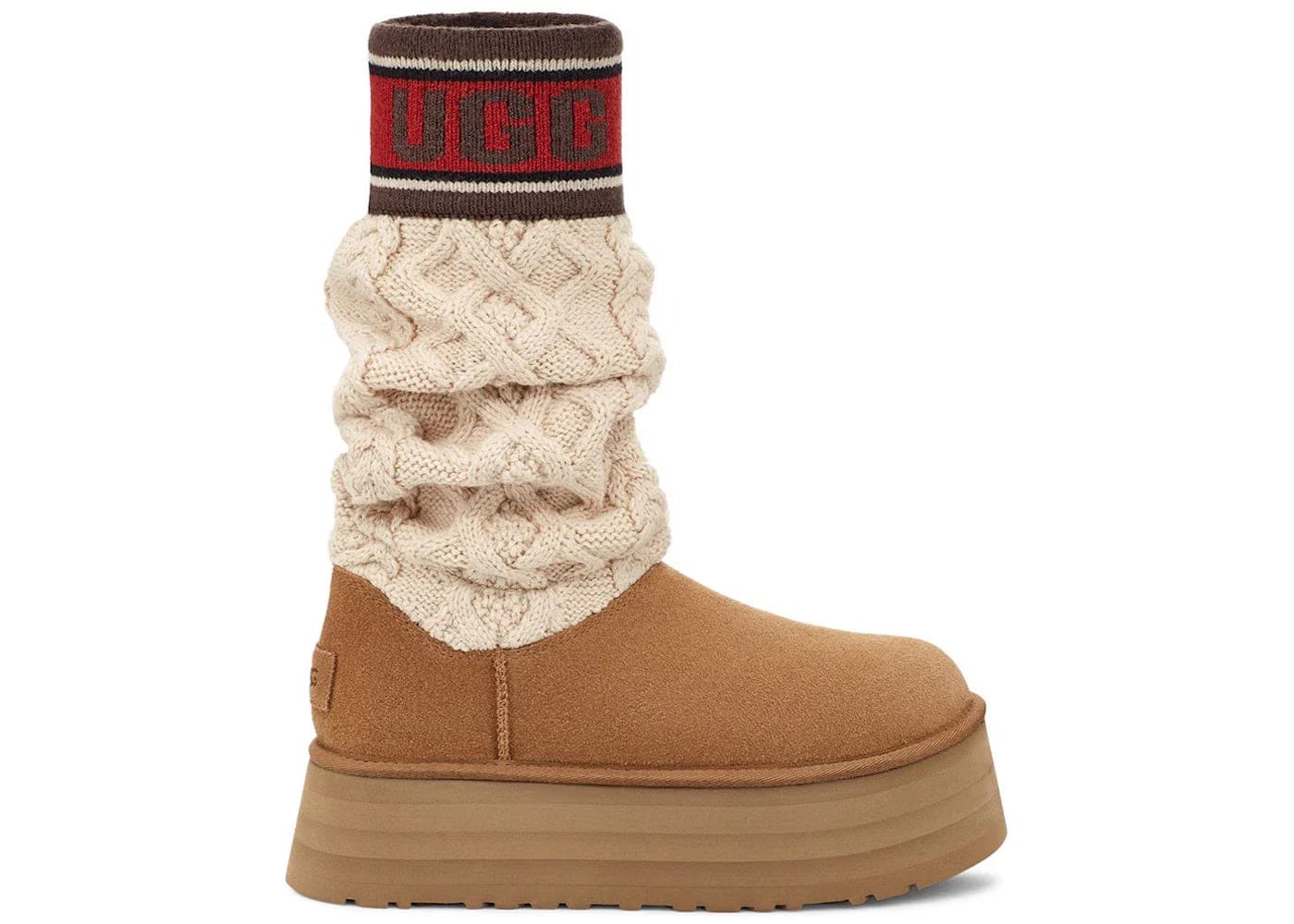 Ugg Classic Sweater Letter Boot Chestnut Womens