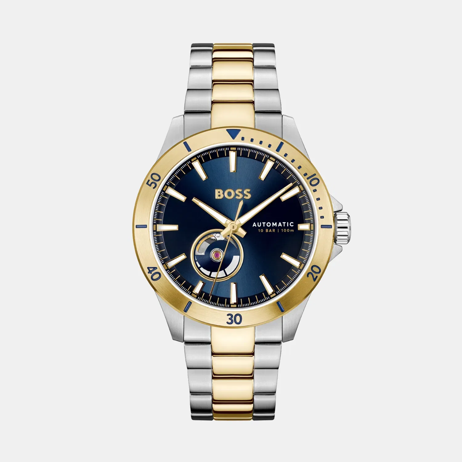 Boss Troper Men Automatic Blue Dial Analog Stainless Steel Watch 1514201