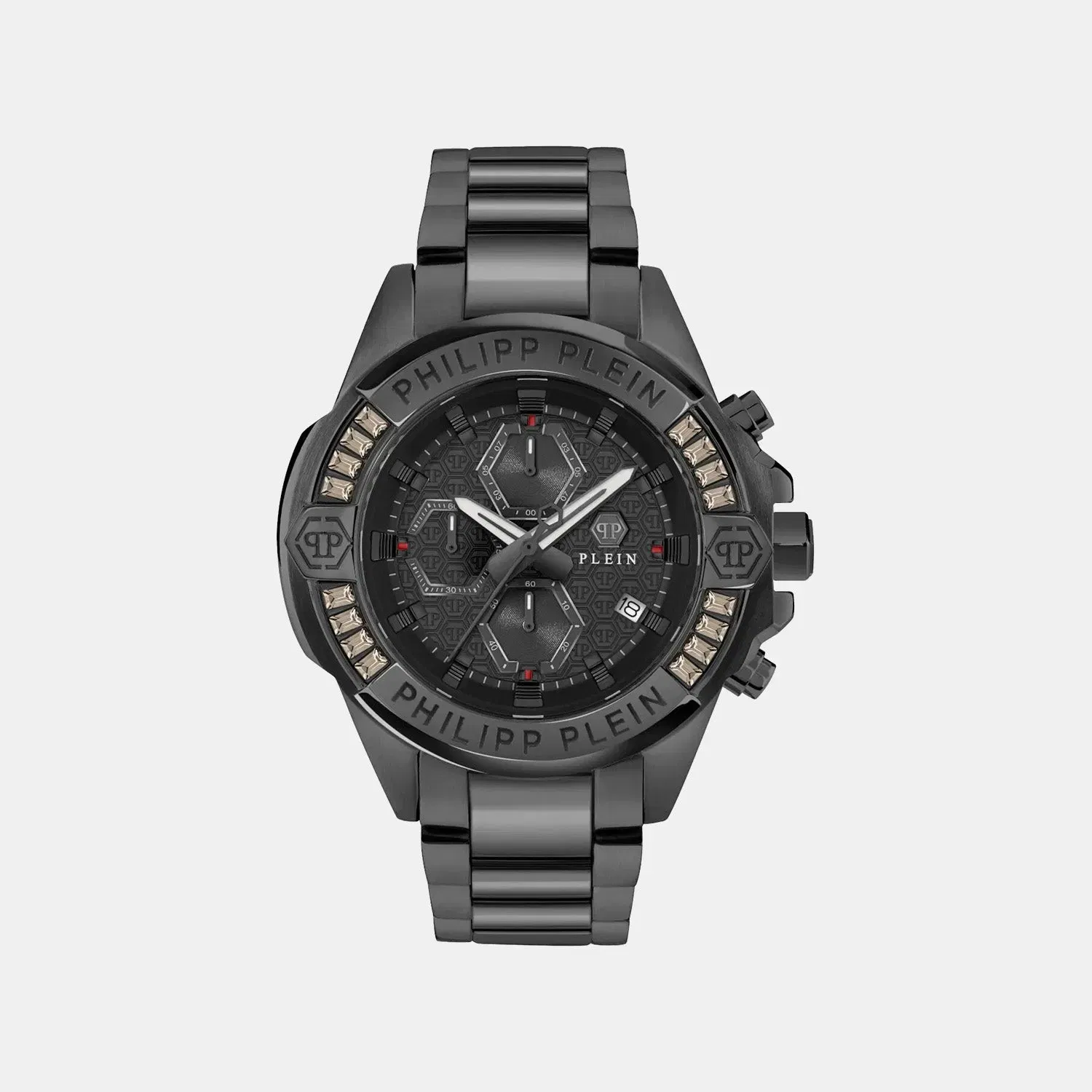 Philipp Plein $Kull Men Quartz Black Dial Chronograph Stainless Steel Watch Pwwfa0725