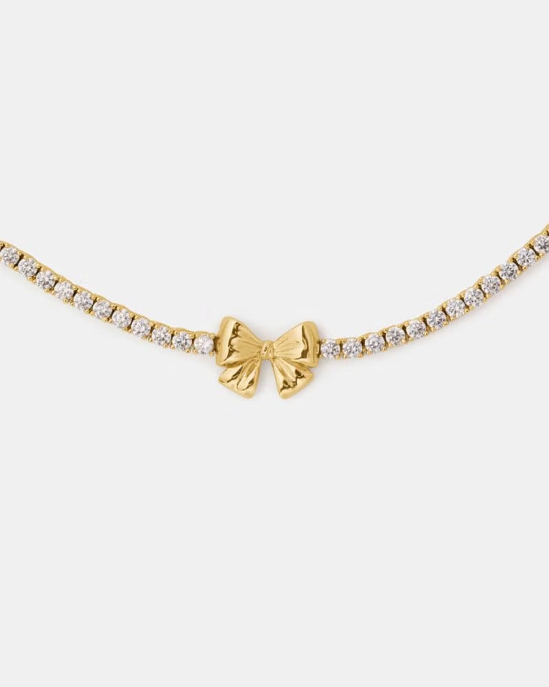 Bling And Bows Bow Tennis Necklace