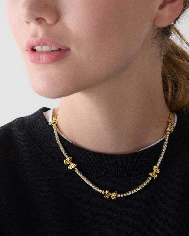 Bling And Bows Bow Tennis Necklace