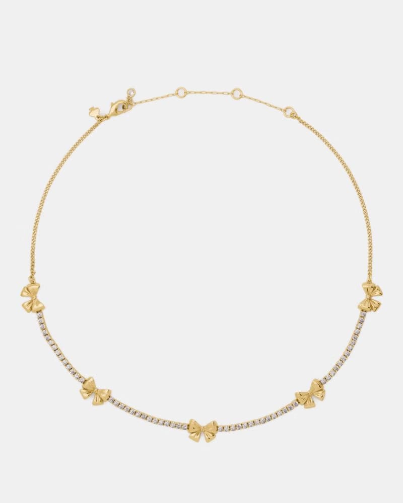 Bling And Bows Bow Tennis Necklace