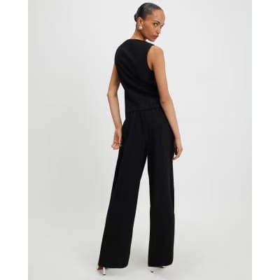 Black Tailored Wide Leg Trousers