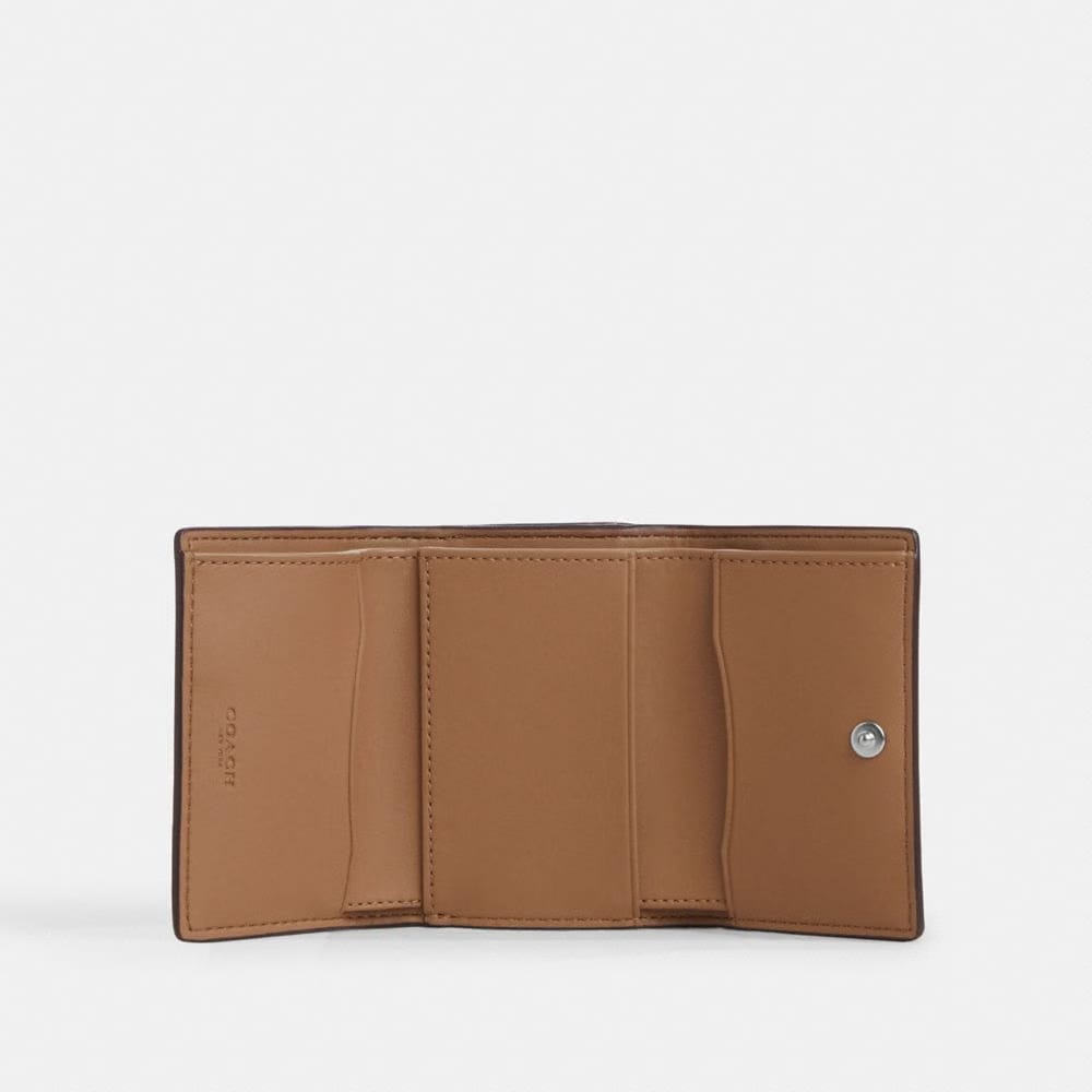 Coach Micro Wallet In Signature Canvas Silver Sand Taupe