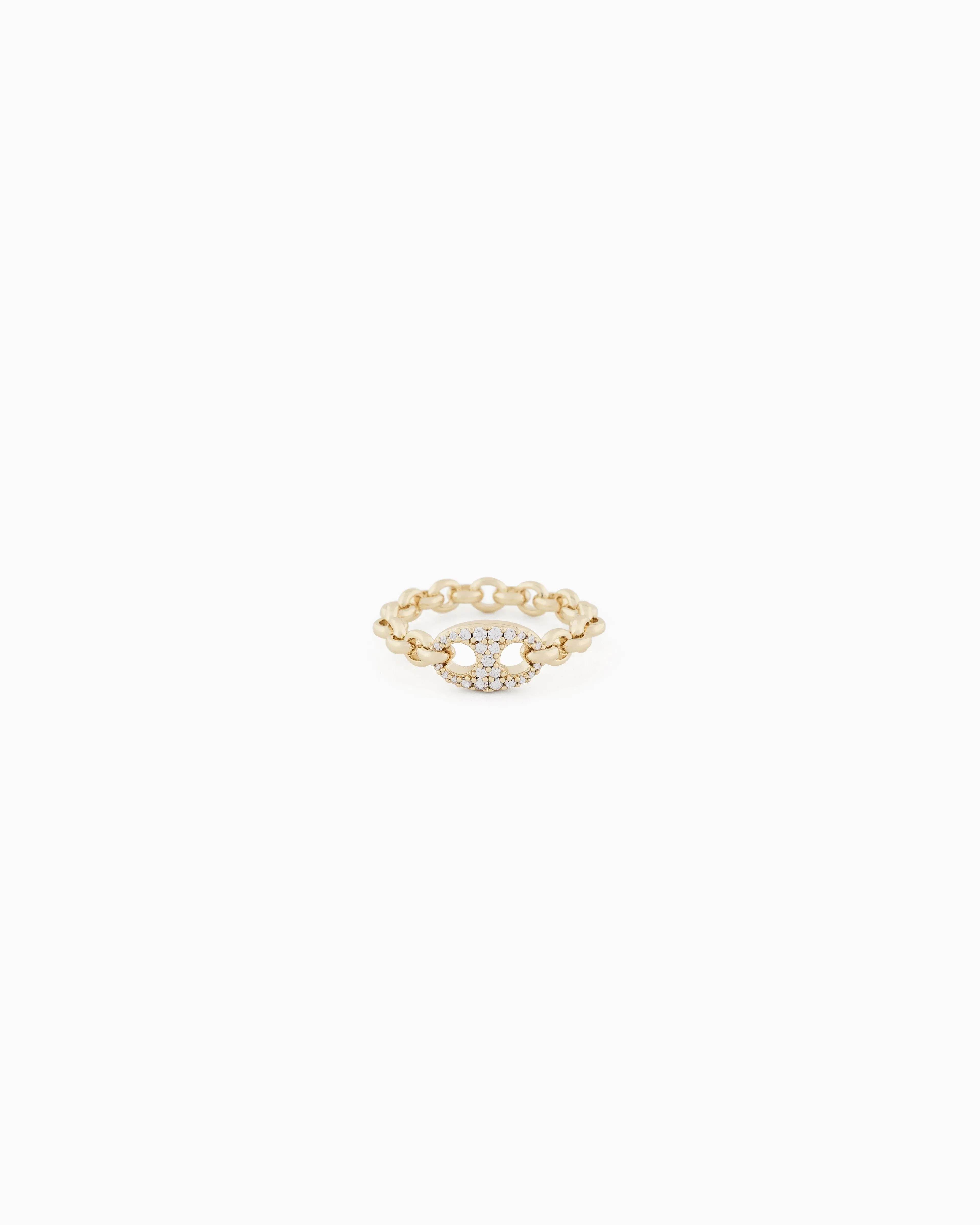 Emporio Armani Gold-Tone Brass Center Focal Ring