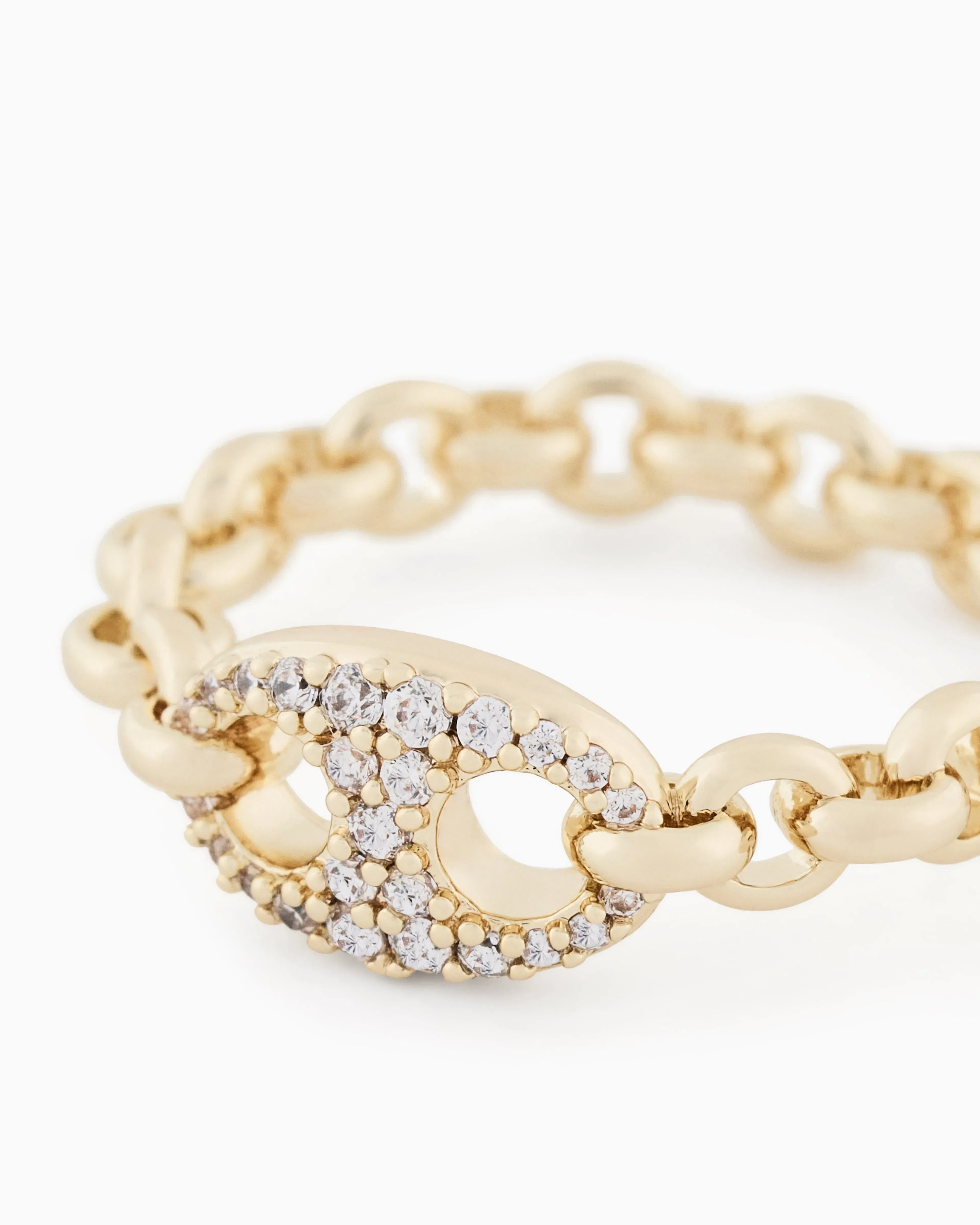 Emporio Armani Gold-Tone Brass Center Focal Ring