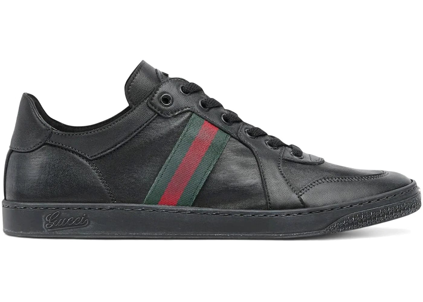 Gucci Stretch Low-Top Sneaker Black Leather