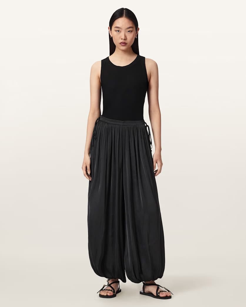 AllSaints Eshe Loose Fit Satin Pants Women's Pinto Brown Women's