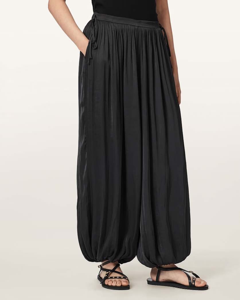 AllSaints Eshe Loose Fit Satin Pants Women's Pinto Brown Women's