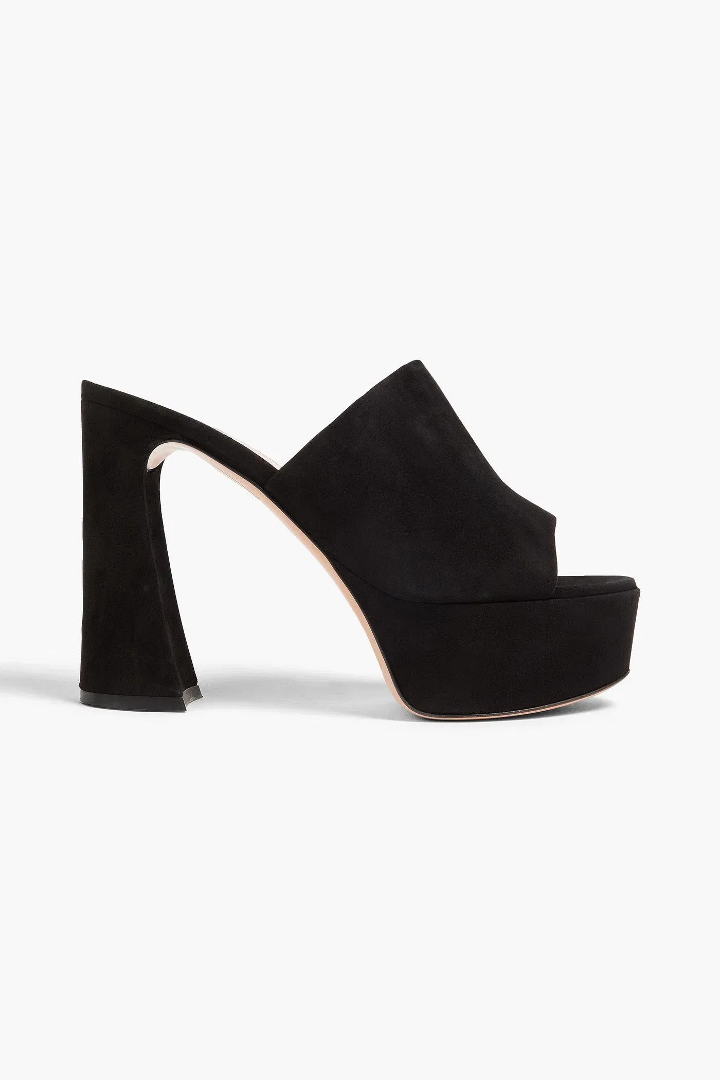 Gianvito Rossi Holly 120 Suede Platform Mules Black Women's