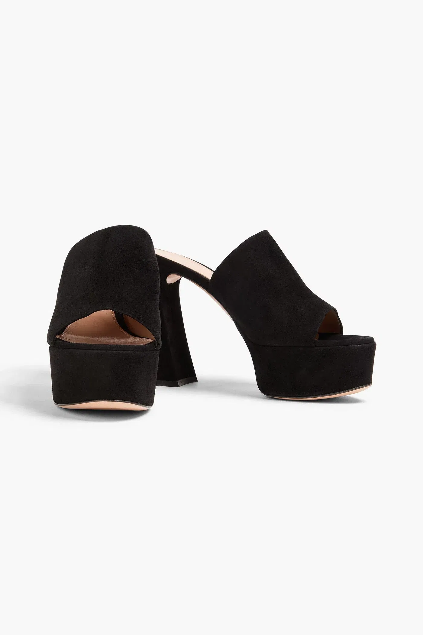 Gianvito Rossi Holly 120 Suede Platform Mules Black Women's