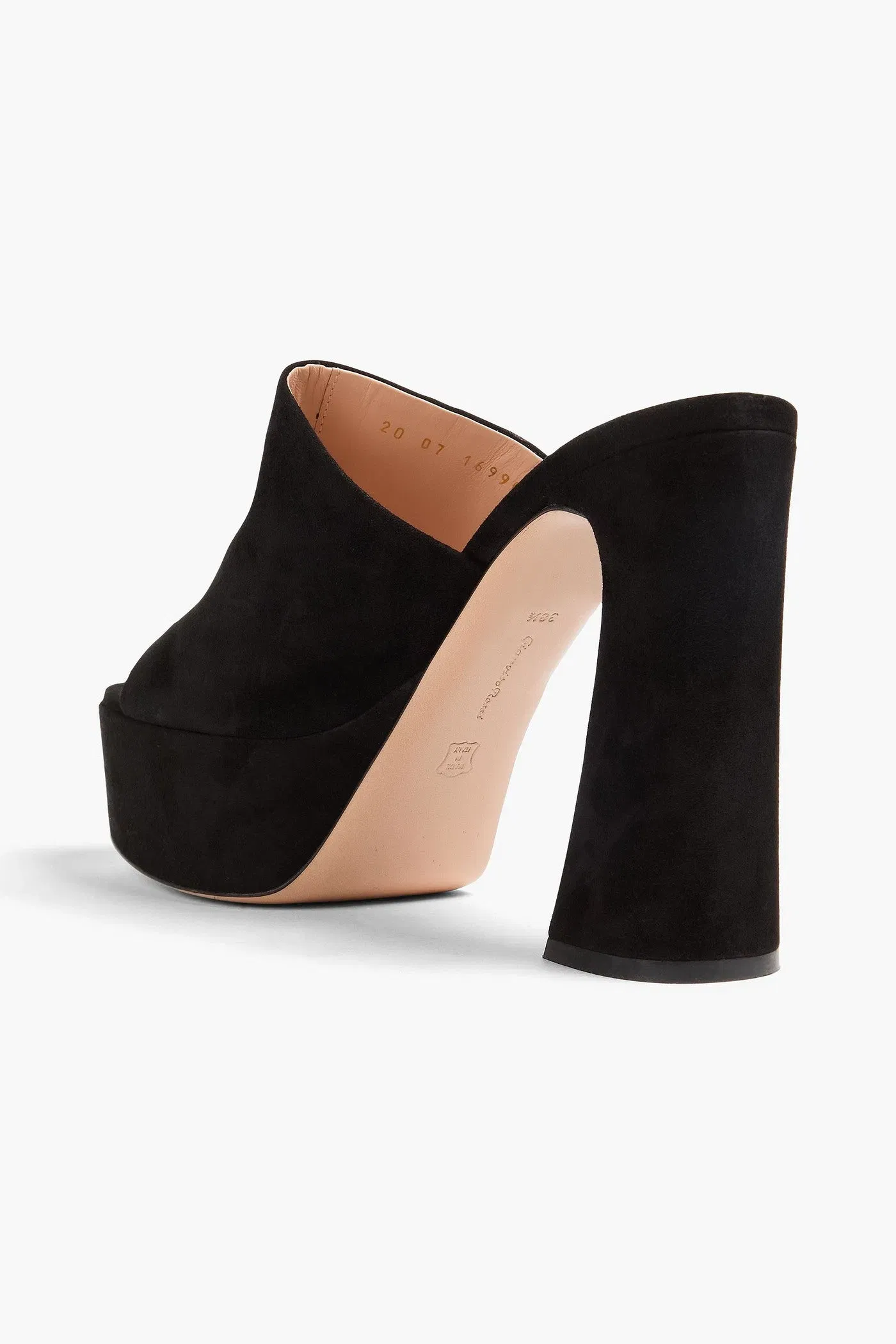 Gianvito Rossi Holly 120 Suede Platform Mules Black Women's