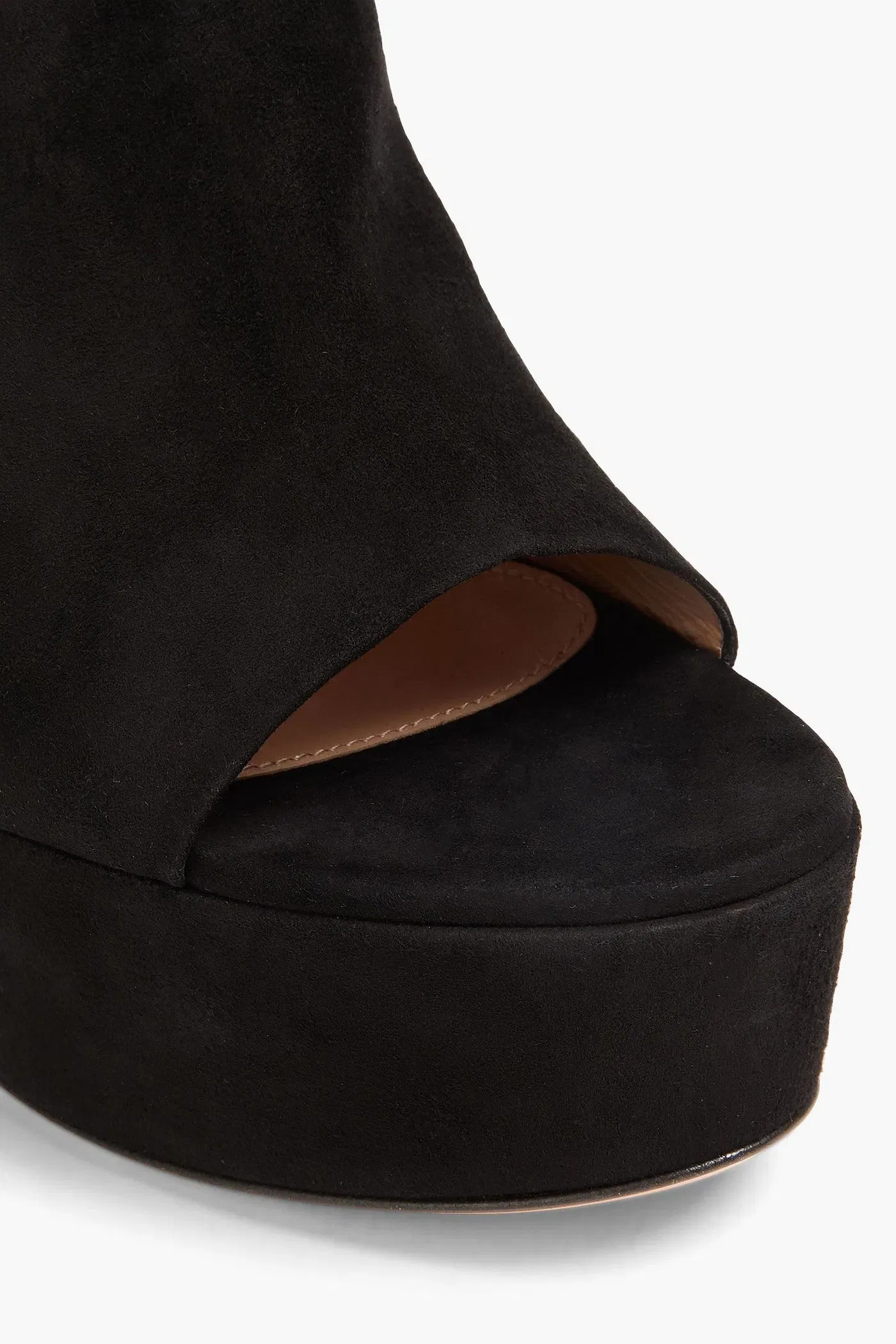 Gianvito Rossi Holly 120 Suede Platform Mules Black Women's