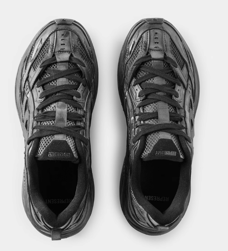 REPRESENT Men's Chunky Trainers 'Dye Off Black'