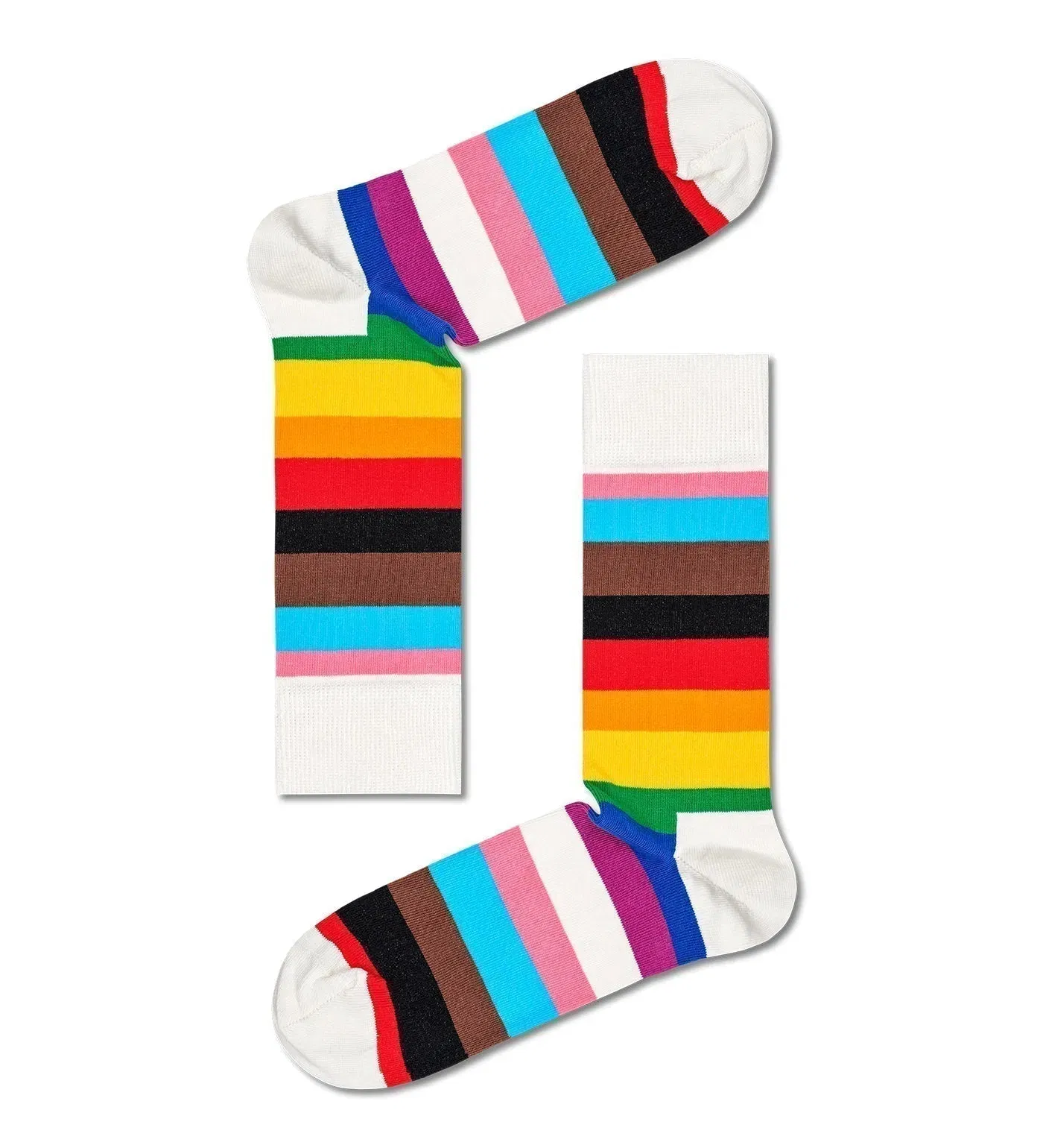 Happy Socks Unisex Pride Stripe Crew Length Socks for Women and Men