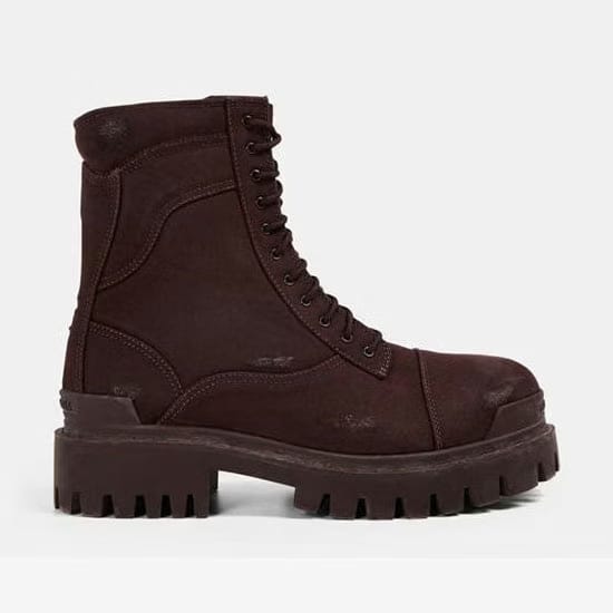Balenciaga Men's Bal Combat Strike Hiker Rugged Boots
