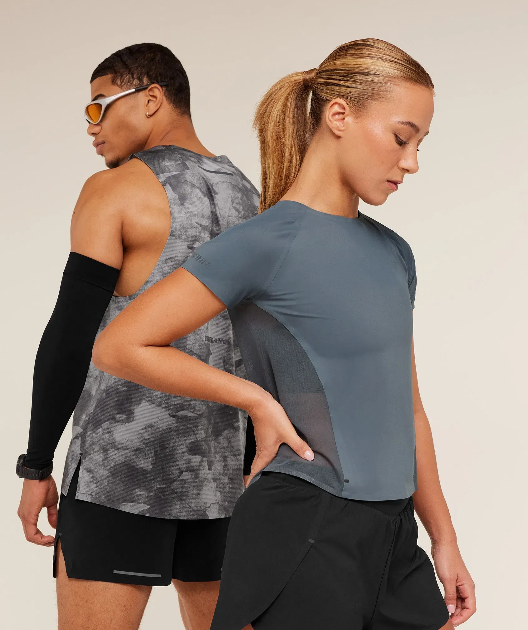 Gymshark Running Elite Tank - Smokey Grey/Black