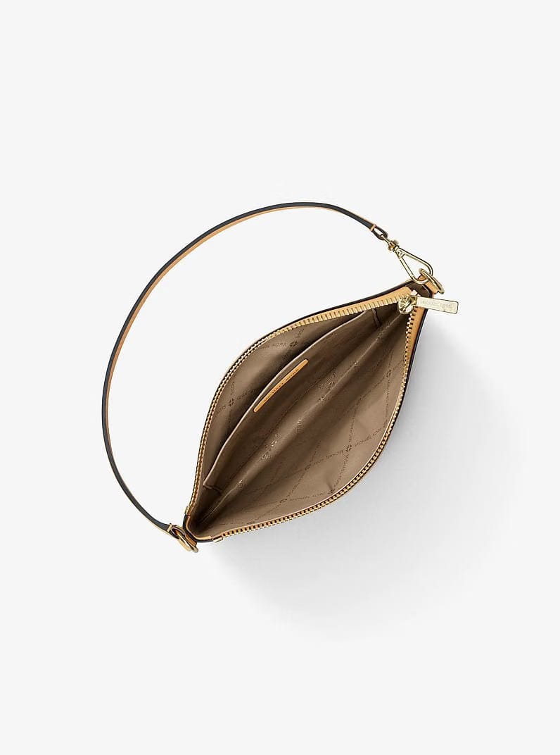 Michael Kors Jet Set Small Pebbled Leather Convertible Wristlet Honeywheat