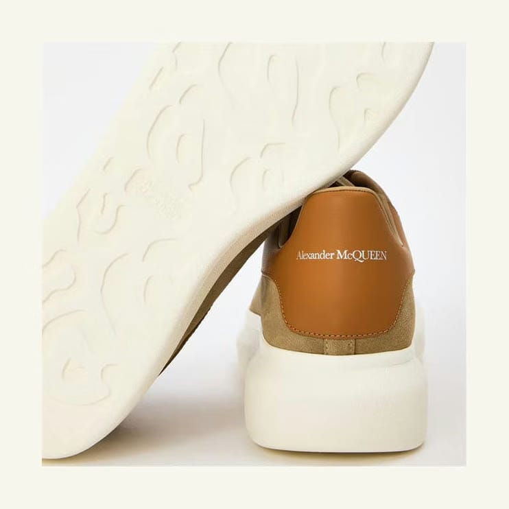 ALEXANDER MCQUEEN Men's Oversized Leather Trainers camel