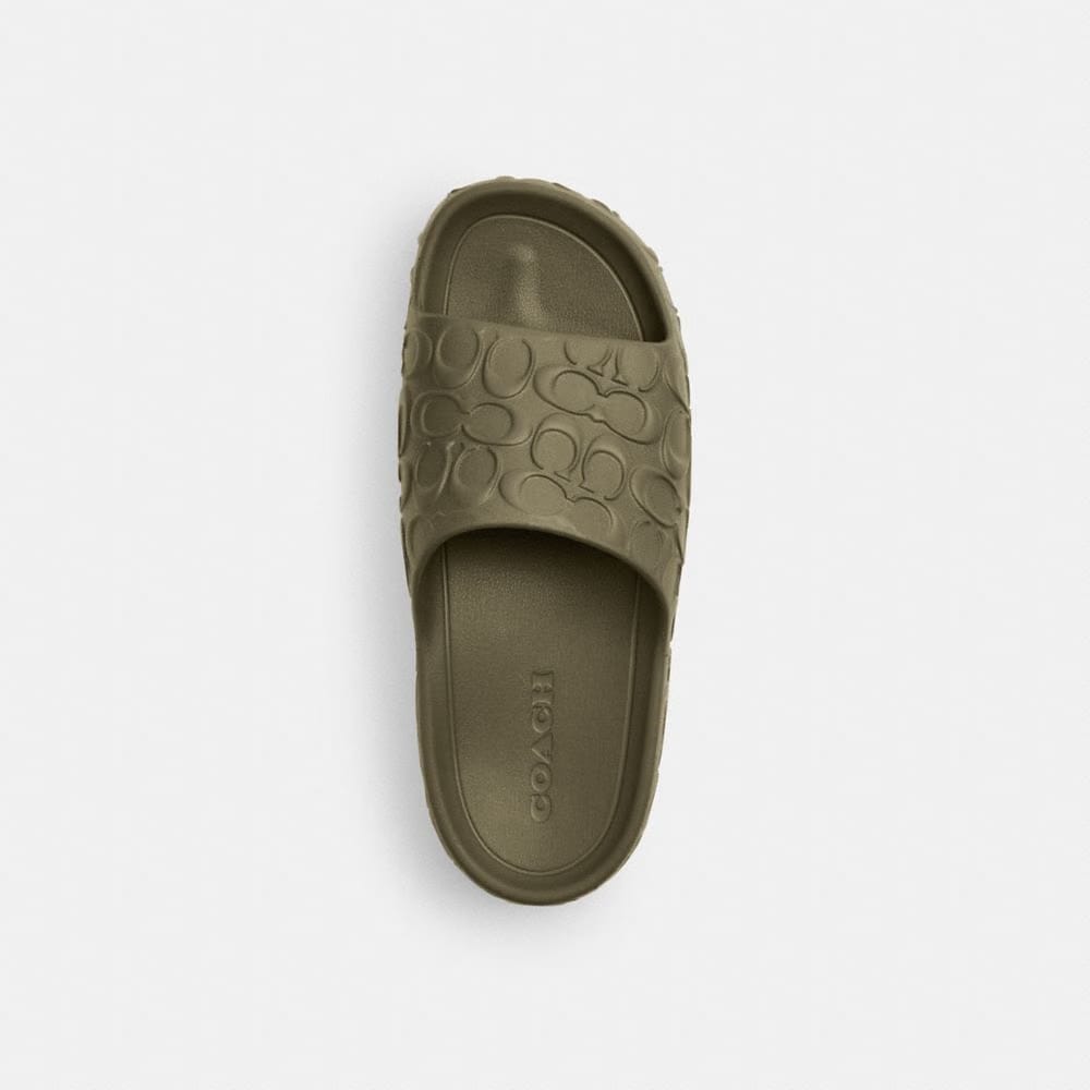 Men's Coach Bay Slide In Signature Army Green