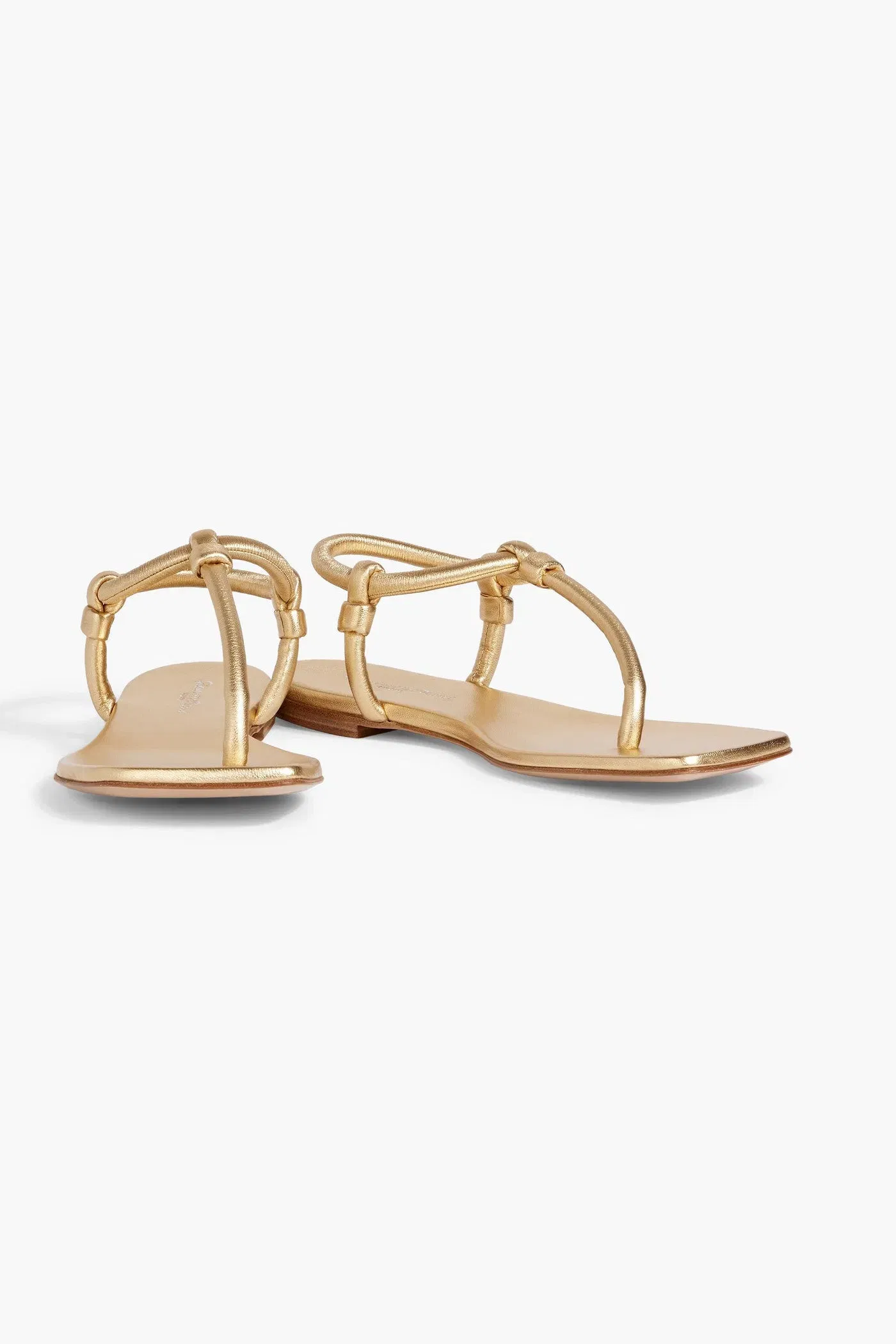 Gianvito Rossi Juno Metallic Padded Leather Sandals Gold Women's
