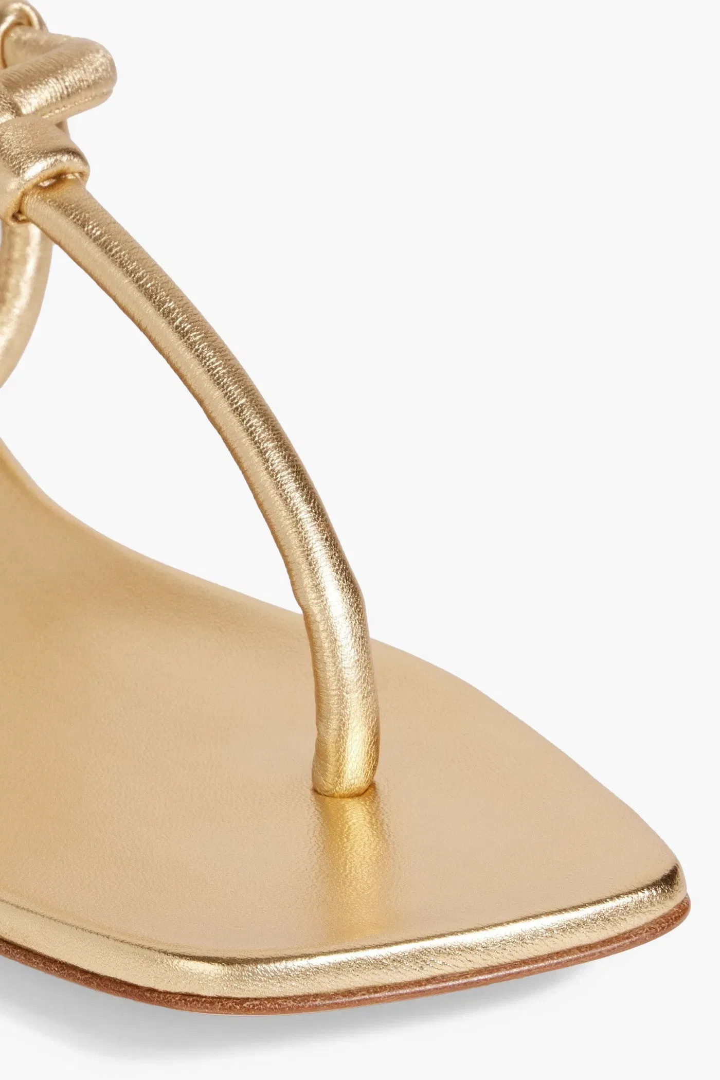 Gianvito Rossi Juno Metallic Padded Leather Sandals Gold Women's