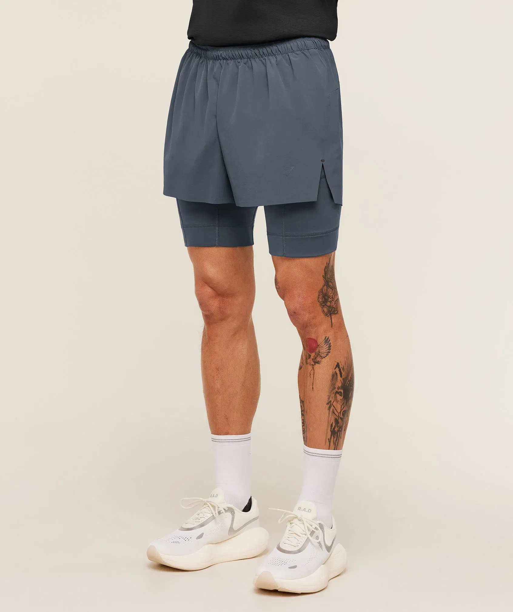 Gymshark Running Elite 2 in 1 5" Shorts - Titanium Blue