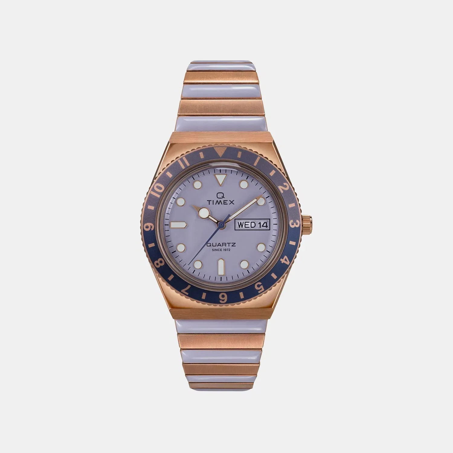 Timex Q Timex Women Quartz Purple Dial Analog Stainless Steel Watch Tw2W87700Uj