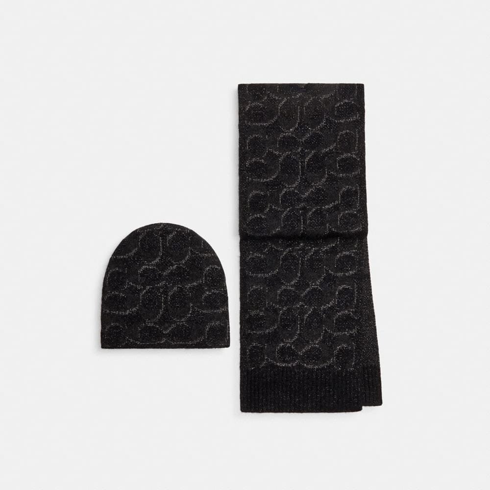 Signature Metallic Beanie And Muffler Gift Set