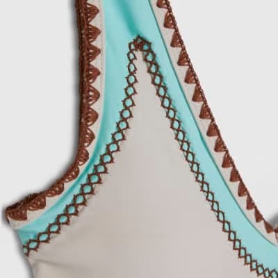 Cream Whipstitch Swimsuit