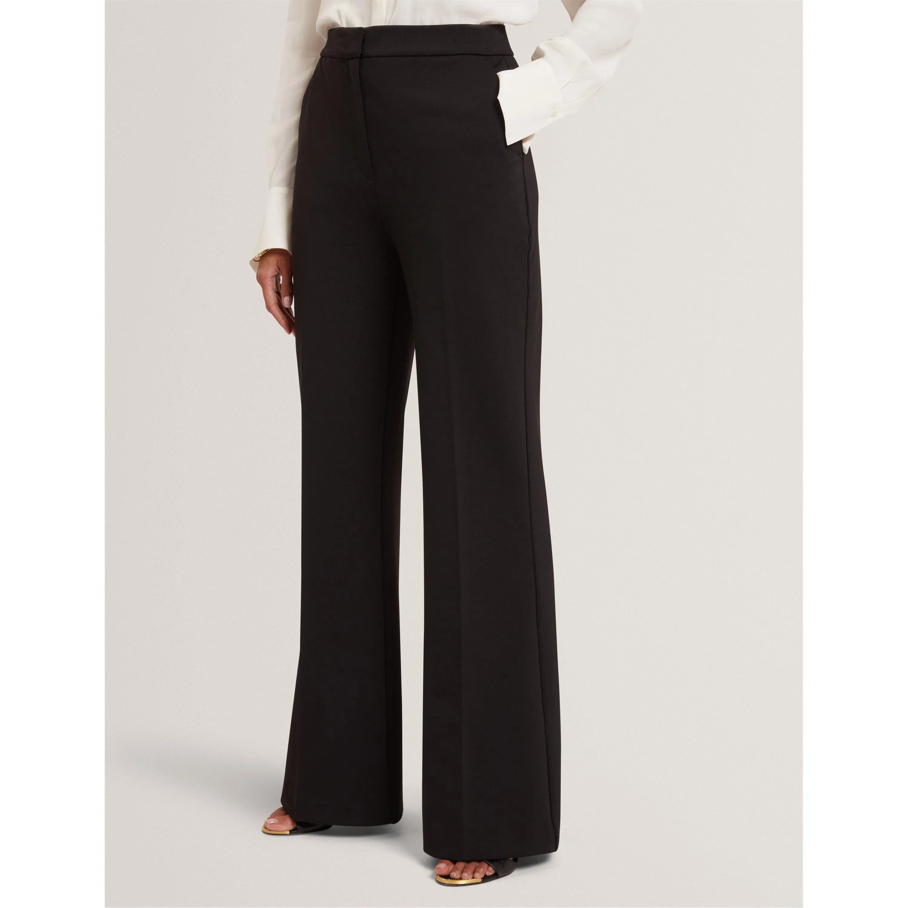 High-Waist Flared Trousers