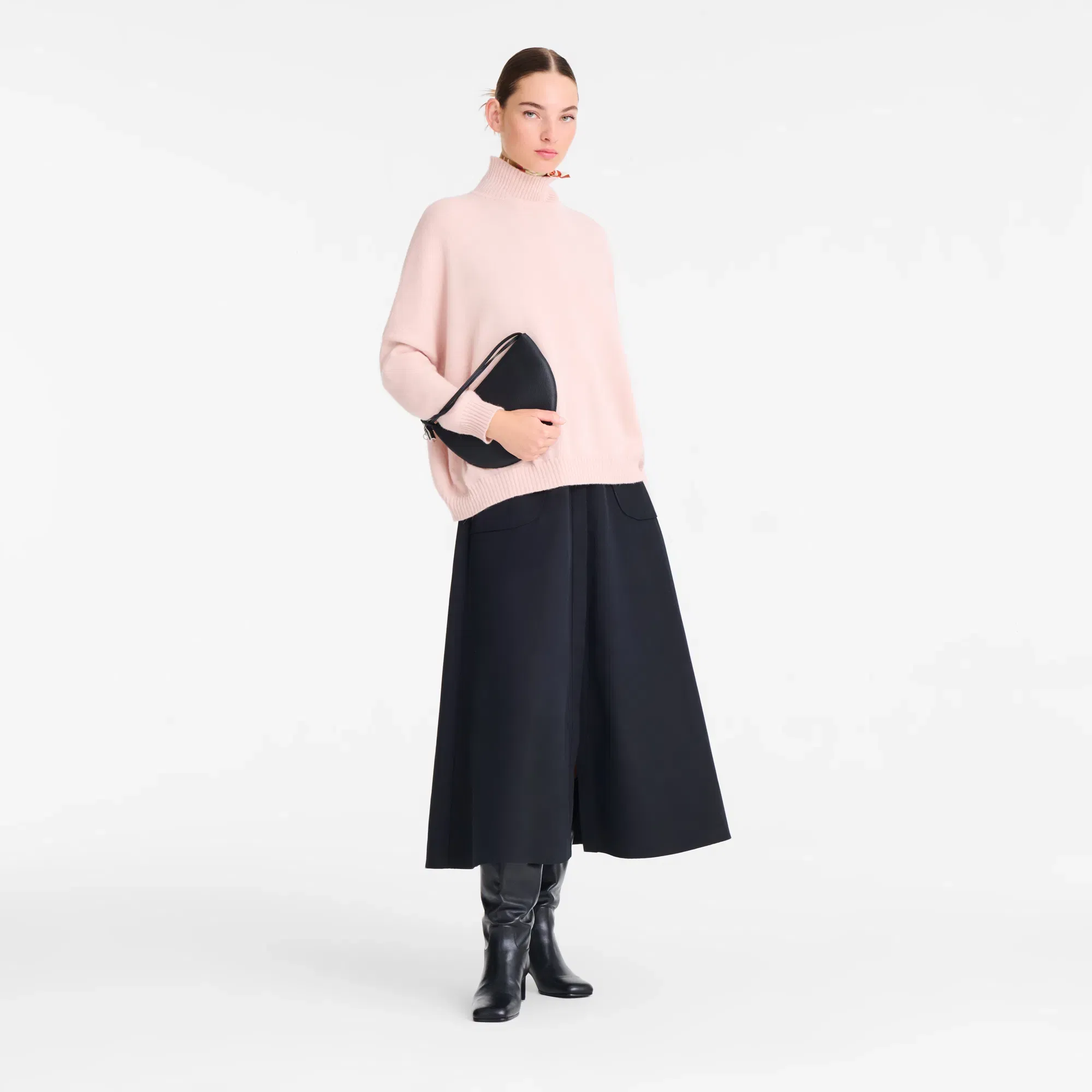 Longchamp Le Roseau Clutch Black