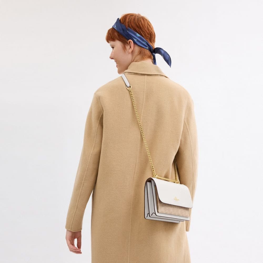 Coach Klare Crossbody Bag In Signature Canvas Gold Sand Chalk