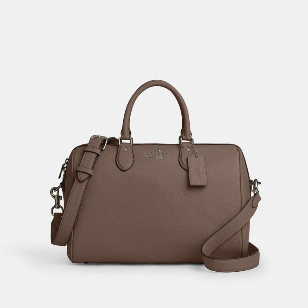 Coach Rowan Large Satchel Bag Gunmetal Dark Stone