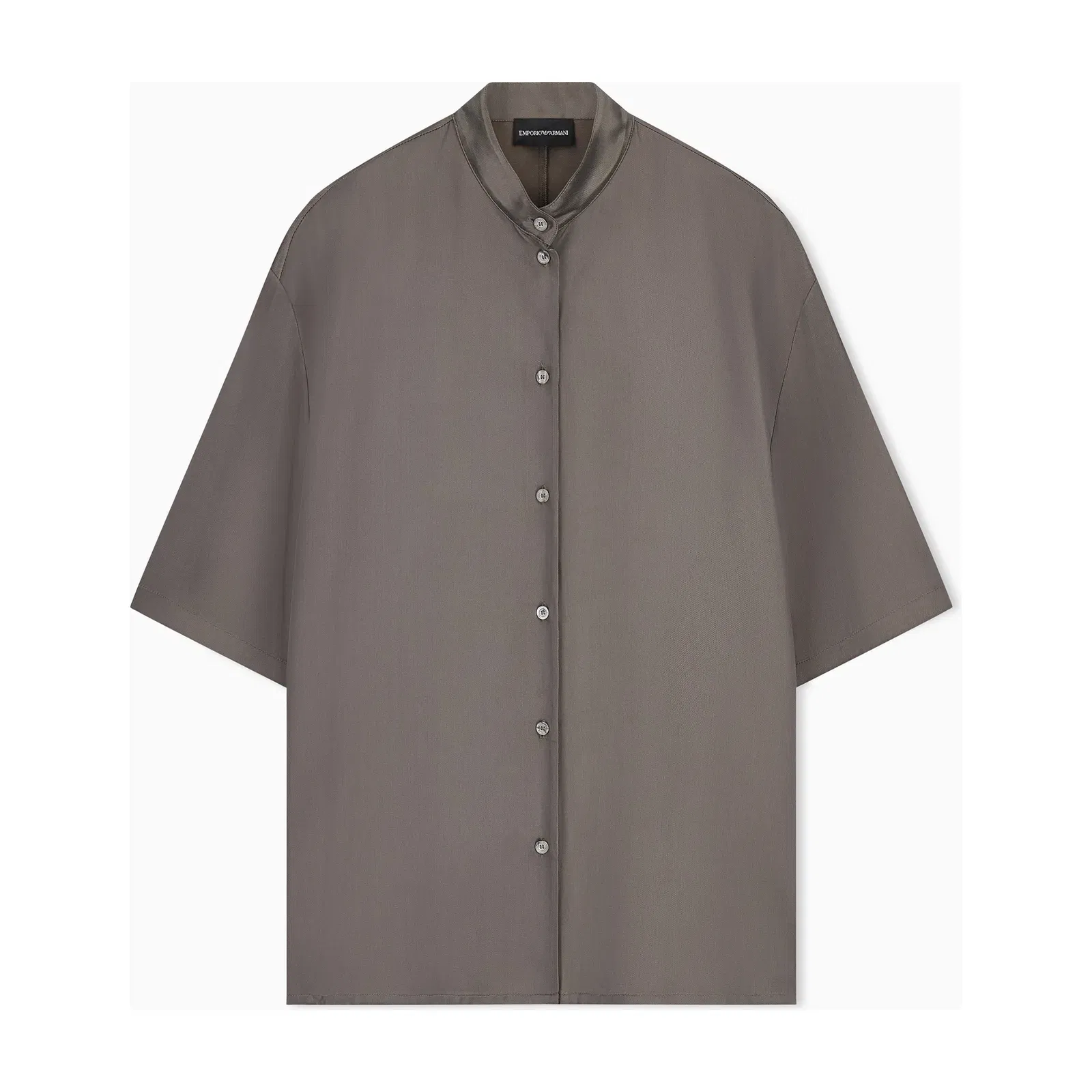 Emporio Armani Guru collar viscose twill shirt