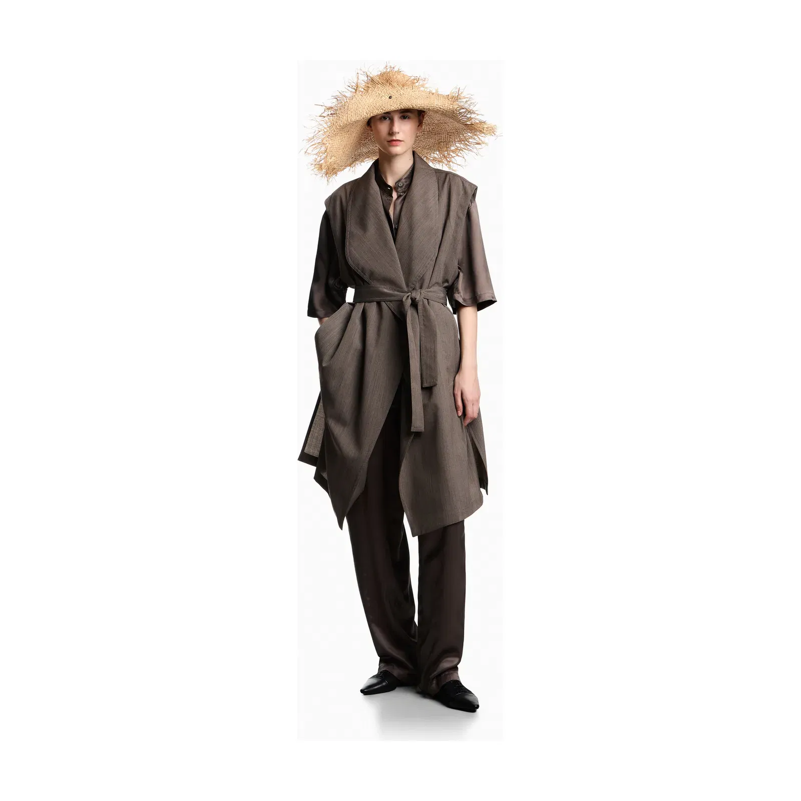 Emporio Armani Guru collar viscose twill shirt