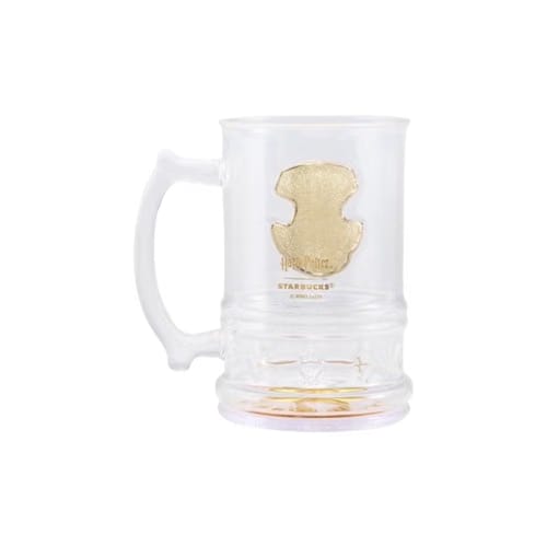 Starbucks x Harry Potter Collaboration Glass Tumbler — Modern & Minimalist Hogwarts Castle Desktop Cup (Includes Coaster) — Transparent — 900ml