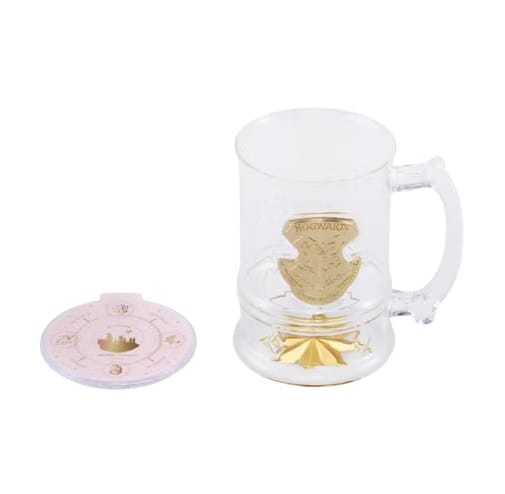 Starbucks x Harry Potter Collaboration Glass Tumbler — Modern & Minimalist Hogwarts Castle Desktop Cup (Includes Coaster) — Transparent — 900ml