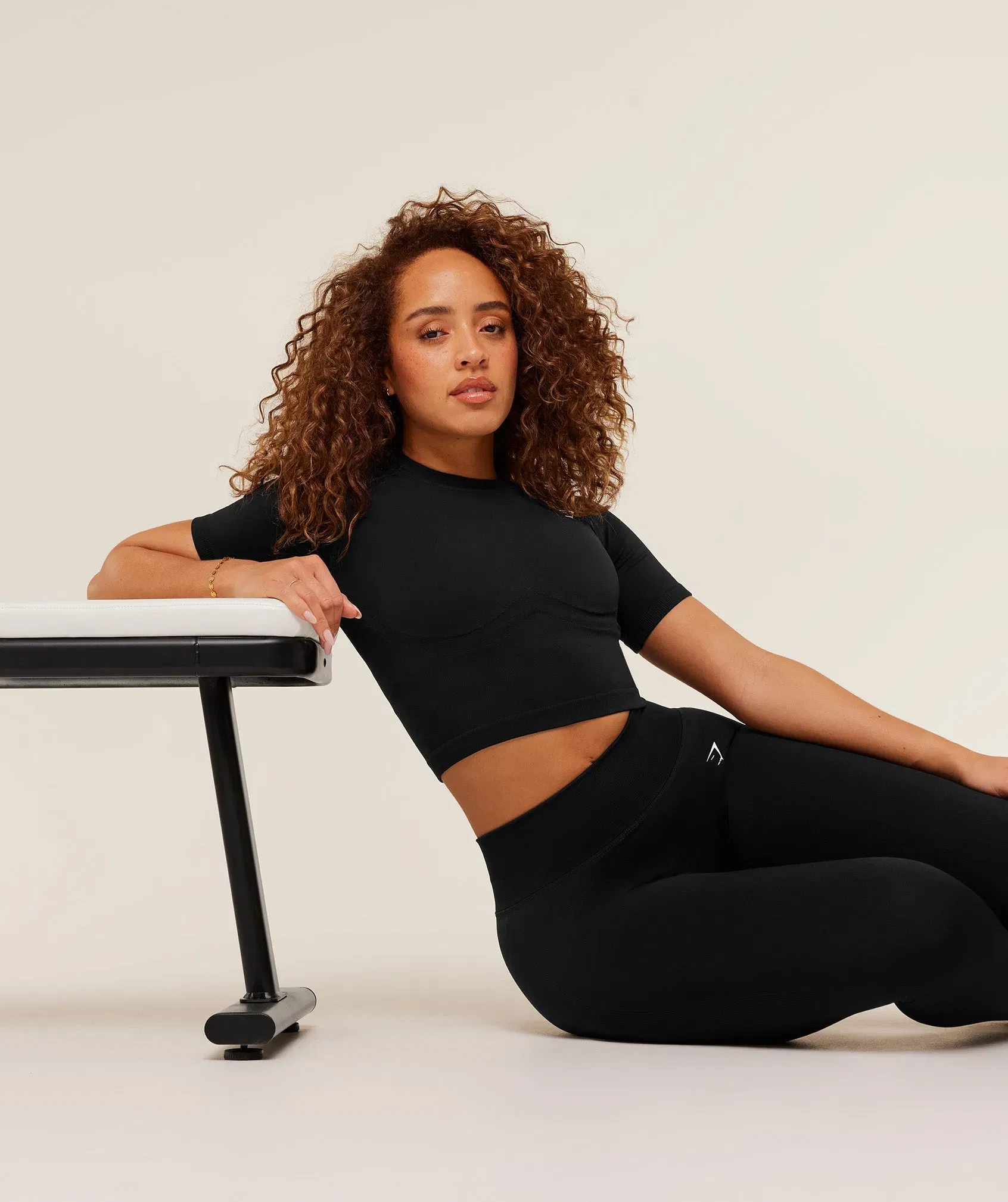 Gymshark Lift Seamless Short Sleeve Top - Black Marl