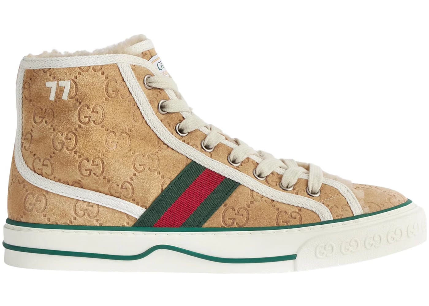 Gucci Tennis 1977 High Gg Brown Suede Womens