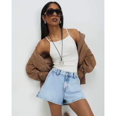Blue Denim Casual Shorts