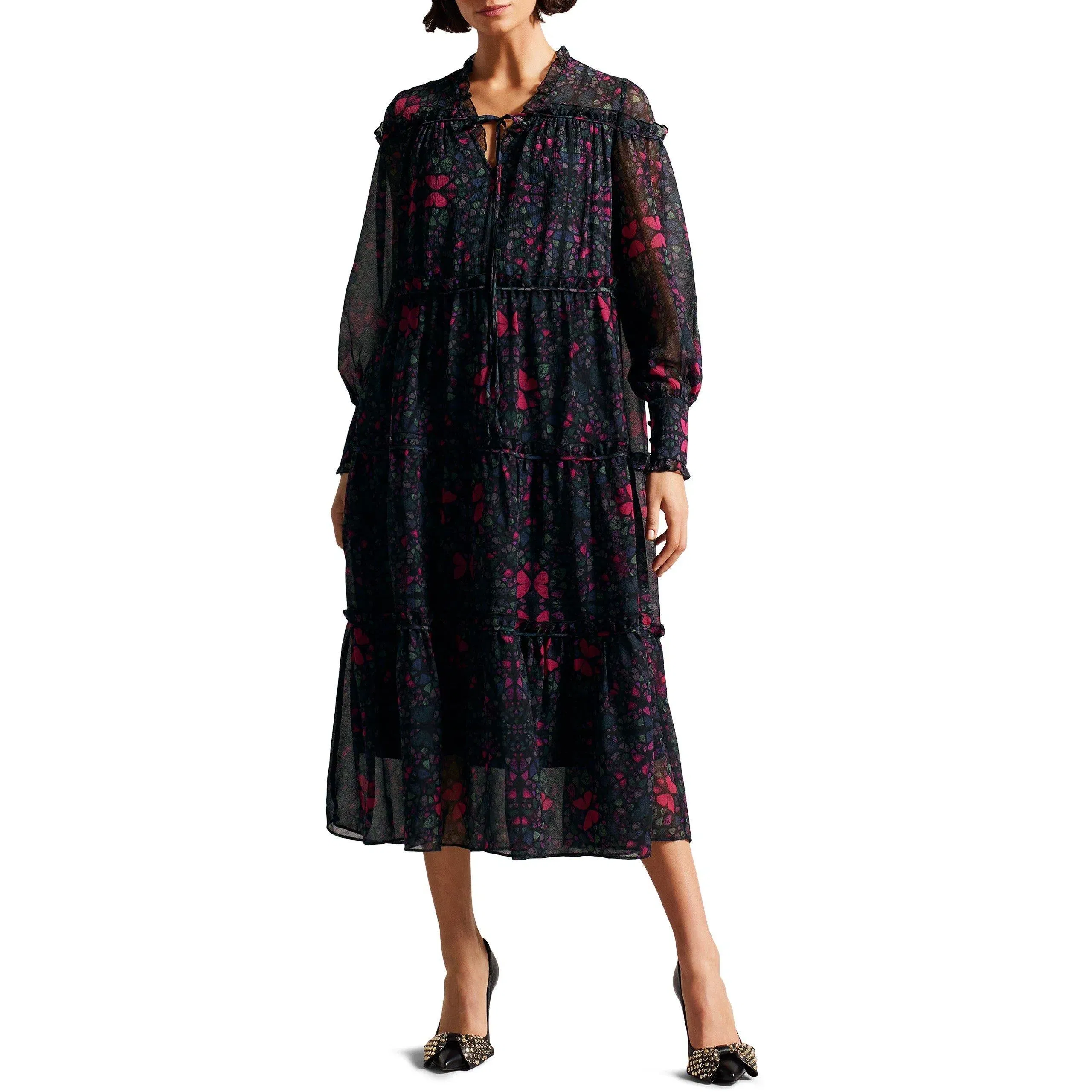 Ellyah Ruffle Midi Dress