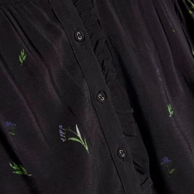 Black Floral Blouse