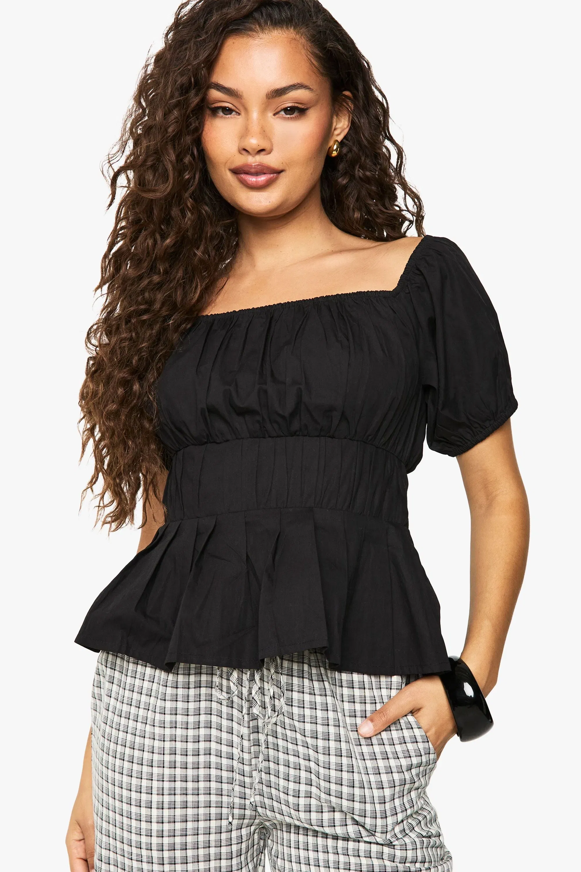 Poplin Bardot Top