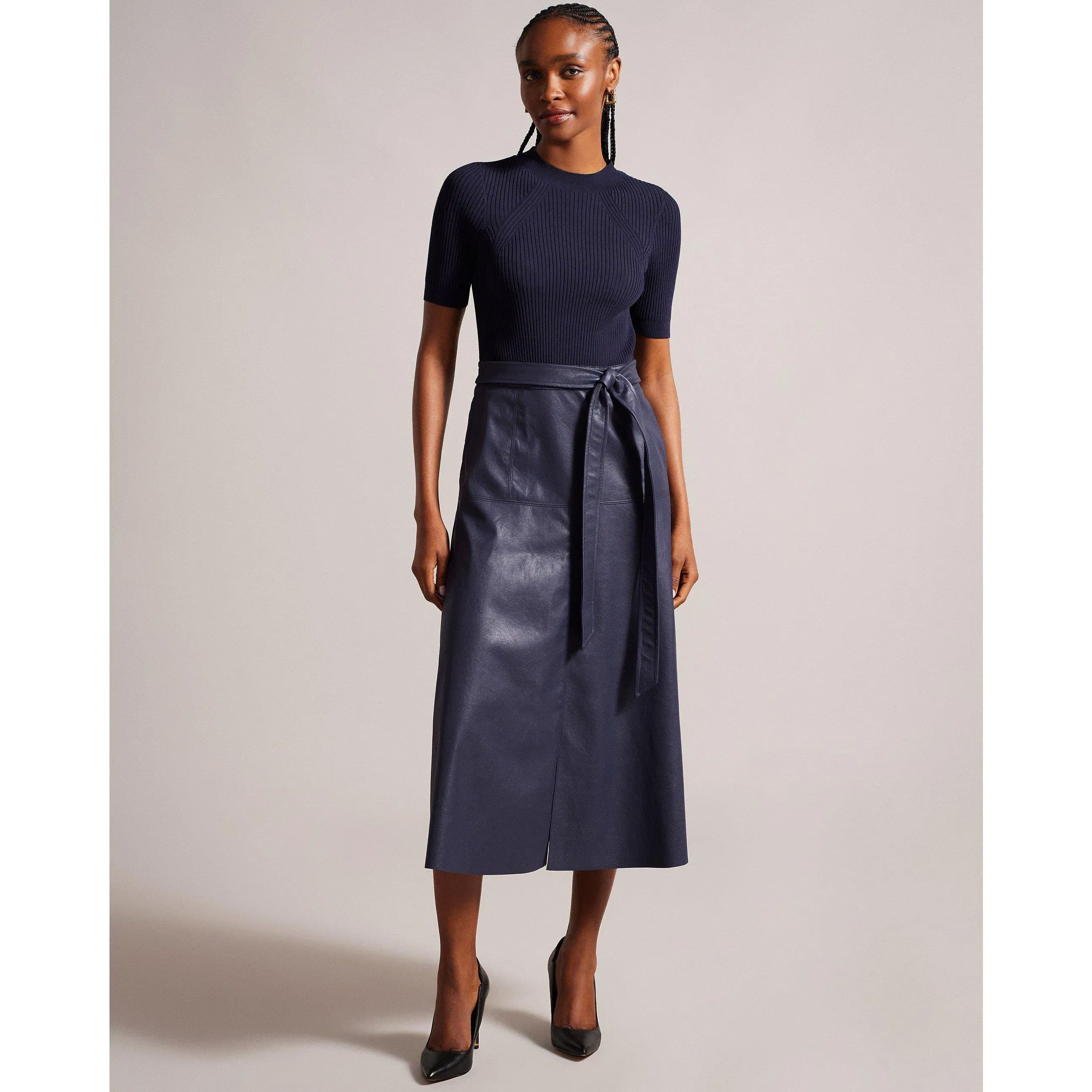 Mock Midi A Line Dress