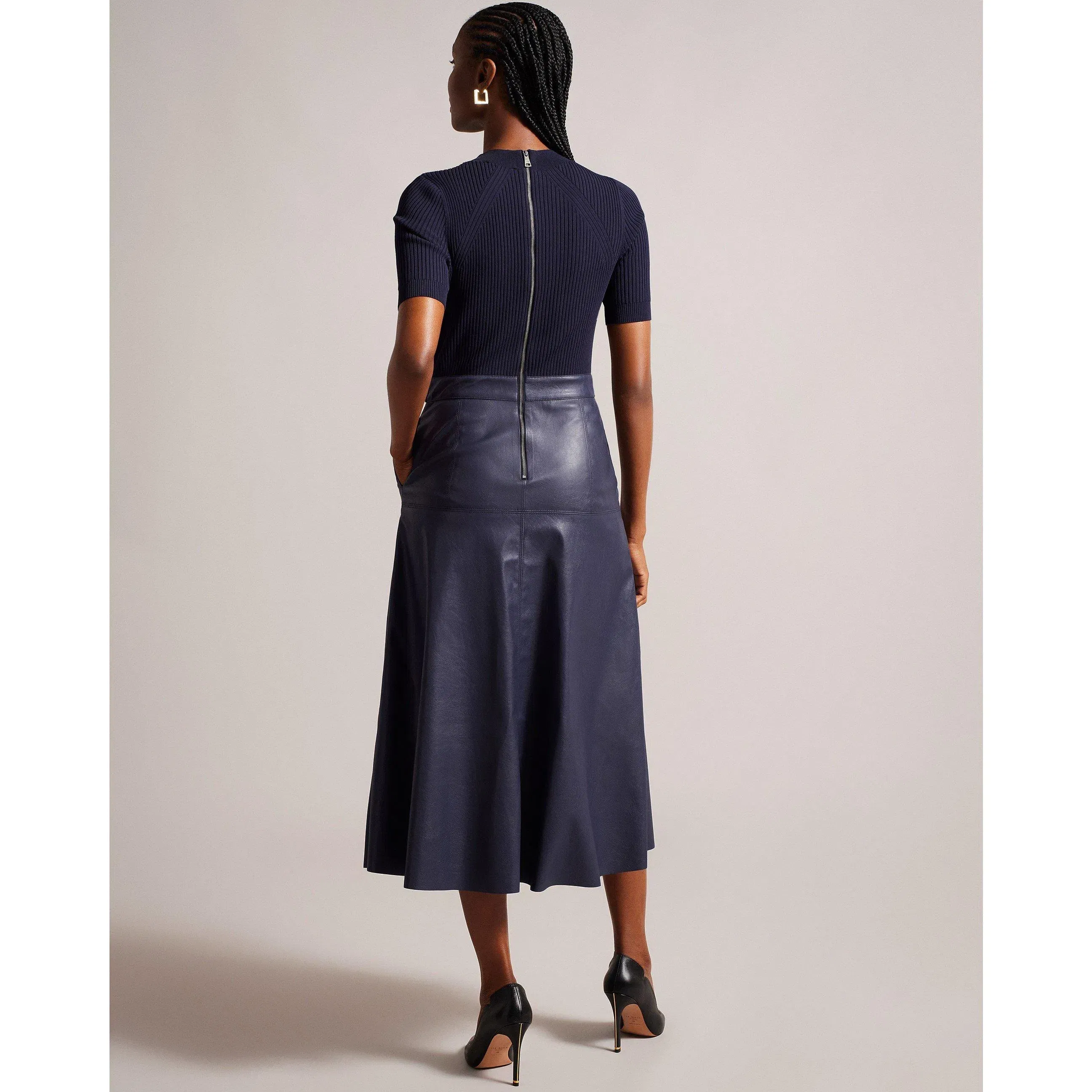 Mock Midi A Line Dress