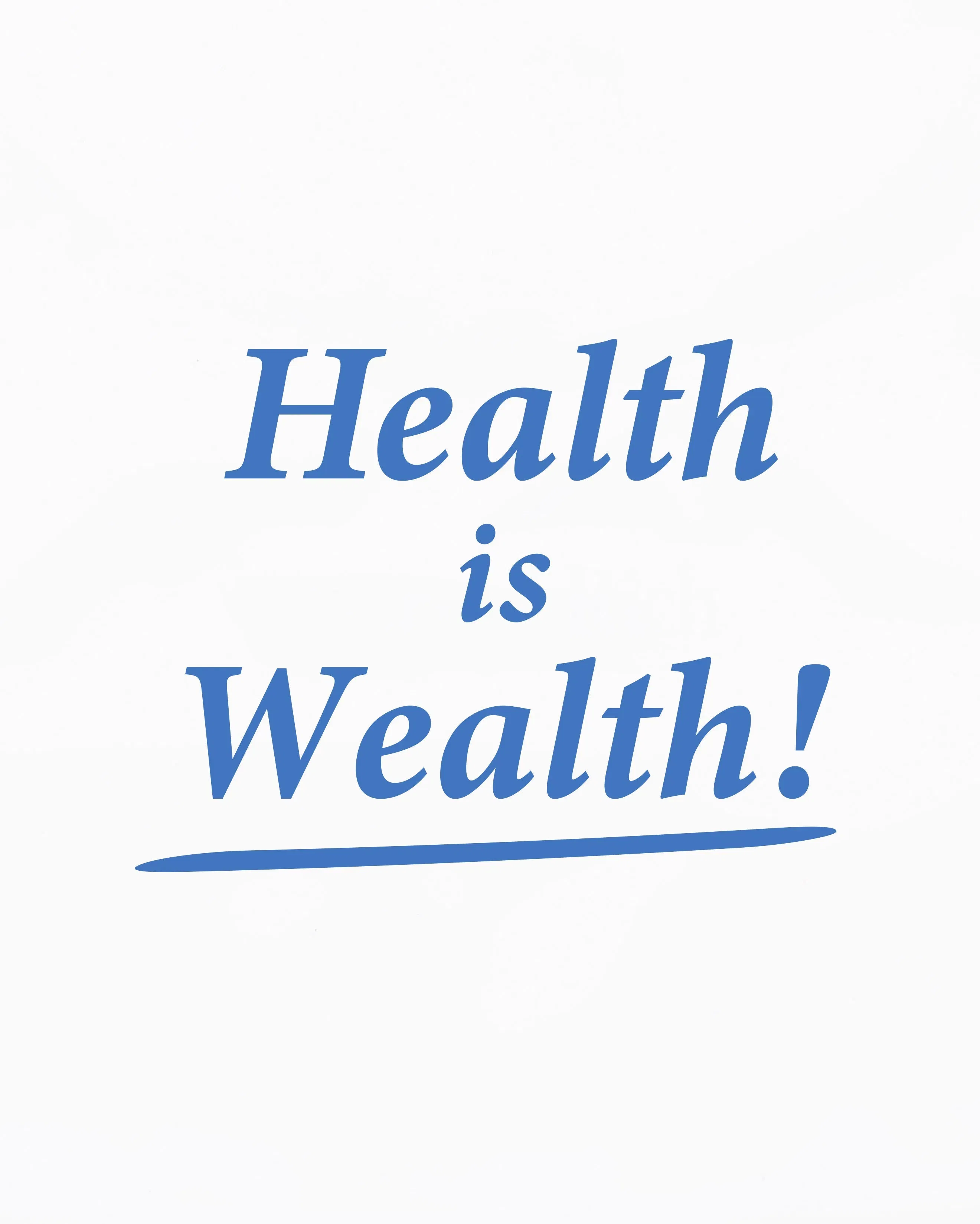 Health is Wealth T-Shirt - White/Azure
