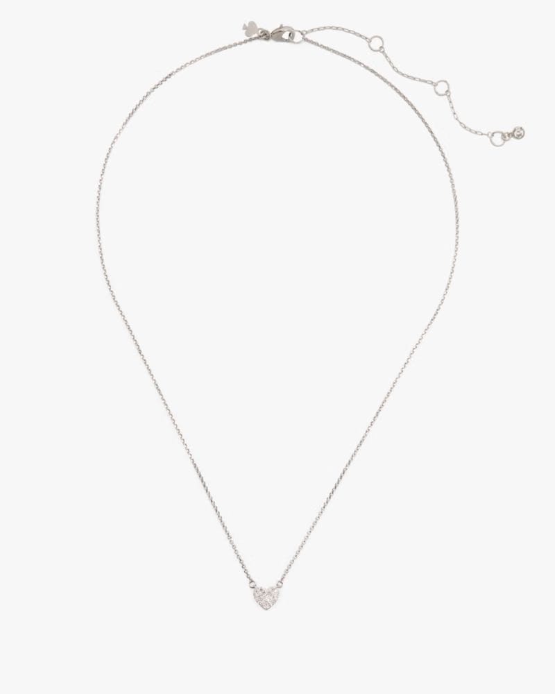 Yours Truly Pave Heart Mini Pendant Necklace